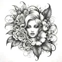 Beautiful disaster feminine tattoo design idea