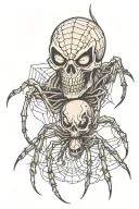 spider wearing skull tattoo design idea