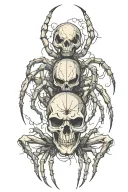 spider wearing skull tattoo design idea