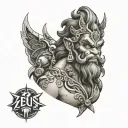 zeus hanuman tattoo design idea