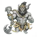 zeus hanuman tattoo design idea