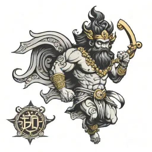 zeus hanuman tattoo design idea