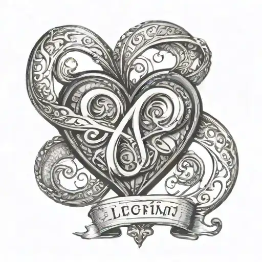 heart infinity symbol with bible verse 1 Corinthians 13: 4-7 tattoo design idea