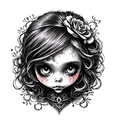 miss crybaby tattoo design idea