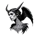 Devil And Angel Neck tattoo design idea