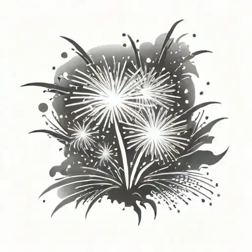 fireworks exploding in the night tattoo design idea