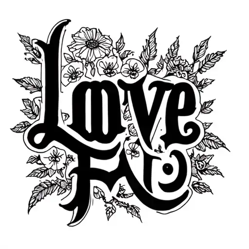 Love Fati Text tattoo design idea