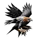 red tail hawk geometric tattoo design idea