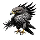 red tail hawk geometric tattoo design idea