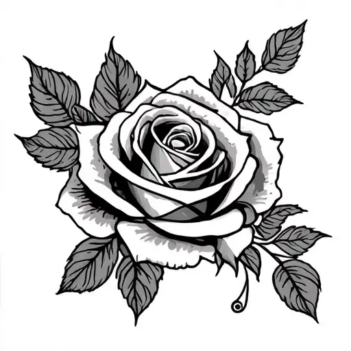 rose black tattoo design idea