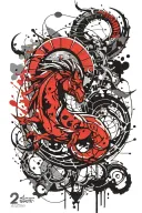 Capricorn zodiac signs tattoo design idea