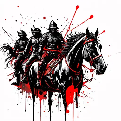 4 Horsemen Of The Apocalypse tattoo design idea