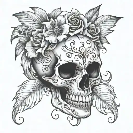 half skull half beauty I'm a pretty bitch tattoo design idea