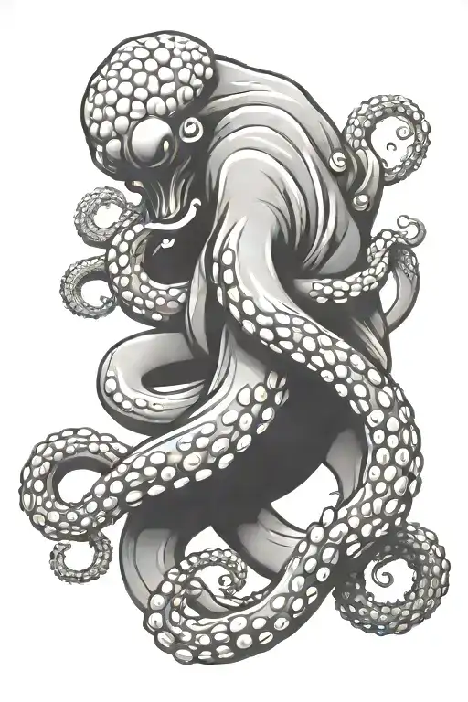 octopus brazilian jiu jitsu fighter grappling tattoo design idea