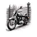 When I was a kid I always open the gate when my dad honks in his bike, it’s a big memory for me, can I have a tattoo ide tattoo design idea