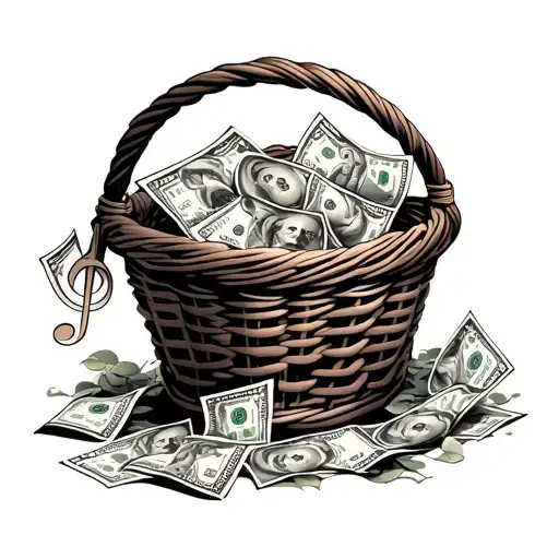 my dad memorial music basket money tattoo design idea