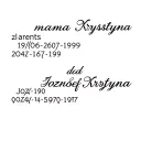 delicate memorial for parents mama Krystyna 19/06/1950-26/07/1999. dad Józef 09/04/1950-14/09/1997 tattoo design idea