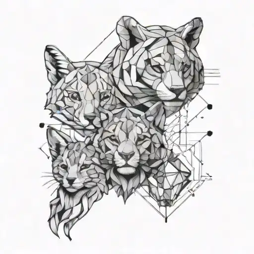 Create tattoo for 3 siblings that is simple using geometric lines or shapes, without animals, people, places, or things tattoo design idea