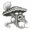 mushroom shaman mesoamerican tattoo design idea