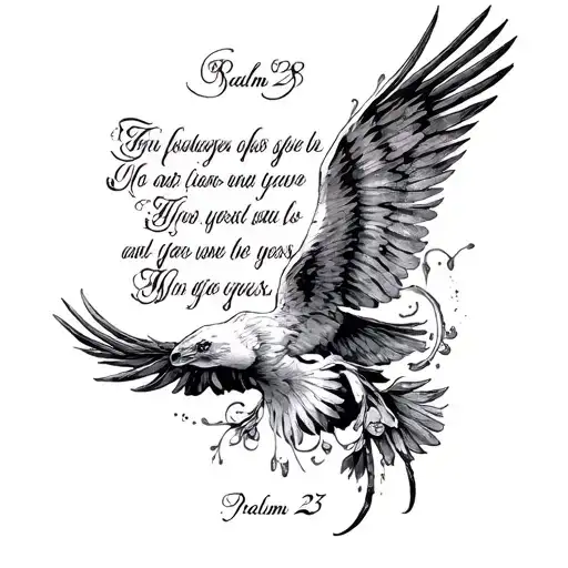 psalms 23 tattoo design idea
