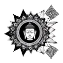 lord buddha sharp edges tattoo design idea