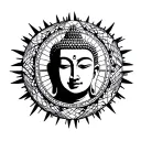 lord buddha sharp edges tattoo design idea