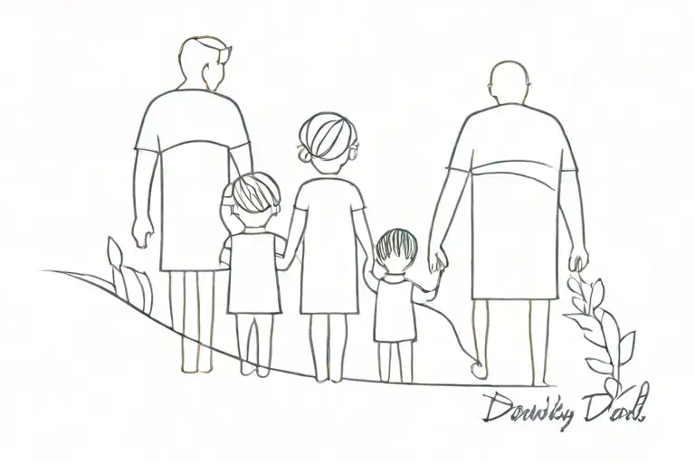 family 2 boys 1 mom dad tattoo design idea