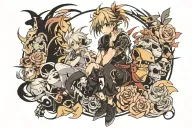 anime character tattoo design idea