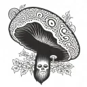 mushroom shaman totem tattoo design idea