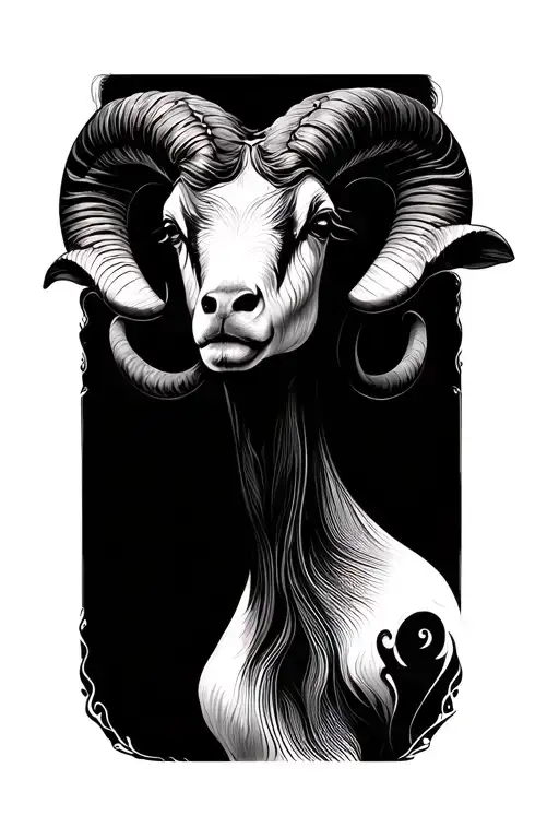 Lines with Aries  tattoo design idea