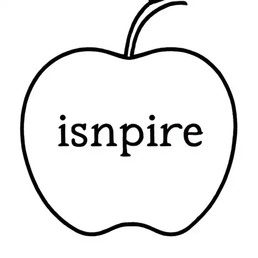 the word "isnpire" used multiple times to outline an apple tattoo design idea