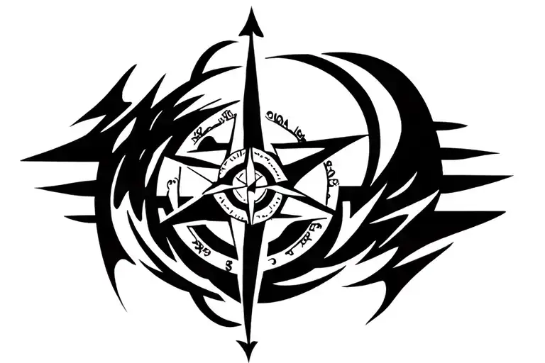nordic compass tattoo design idea
