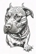 American flag with pit bull dog tattoo design idea