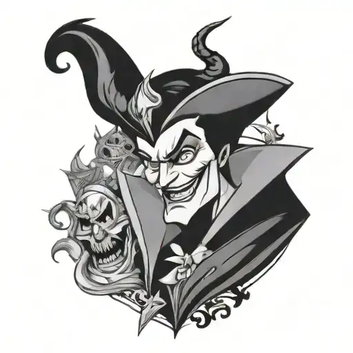 Disney villains animated tattoo design idea