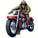 cancer survivor, firefighter, motorcycle tattoo design idea