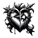 ' Fear god chrome heart cross tattoo design idea