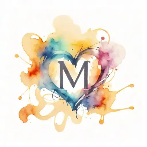 heart with the initials M and A tattoo design idea