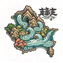 Island Top Down Topographical Map Tattoo tattoo design idea