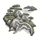 Island Top Down Topographical Map Tattoo tattoo design idea