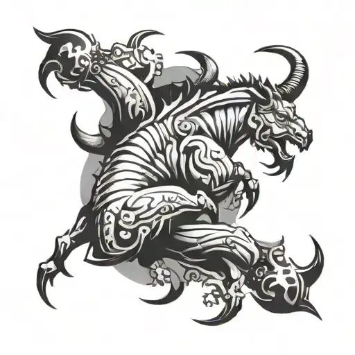 Scorpio zodiac sign surrounded by Taurus bull tattoo design idea