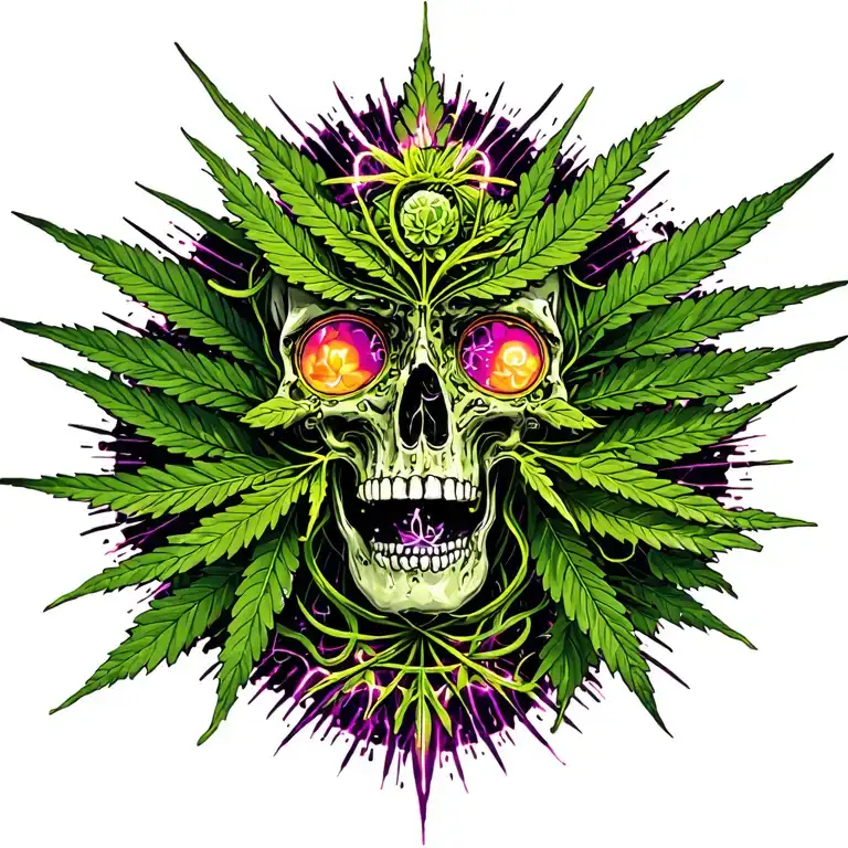 Slime black sabbath electric funeral weed tattoo design idea