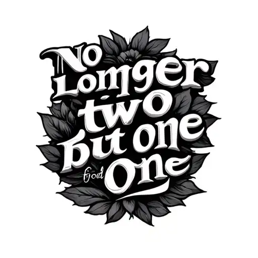 "No longer two, but one" God First tattoo design idea