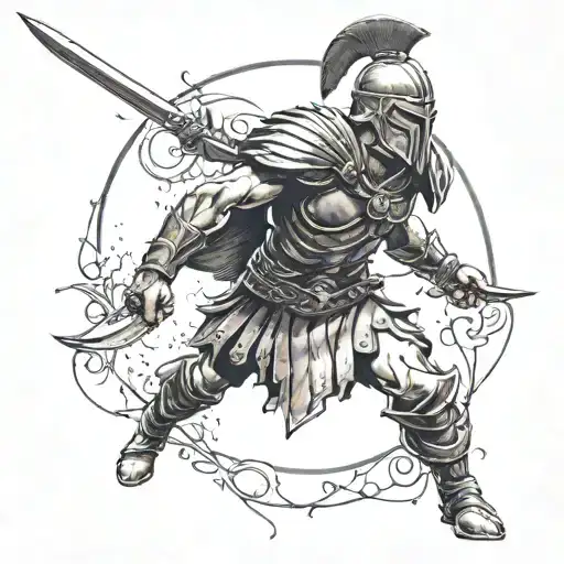 Tatto with a deep meaning that describes the gladiator of the real life fighting and never surrendering  tattoo design idea