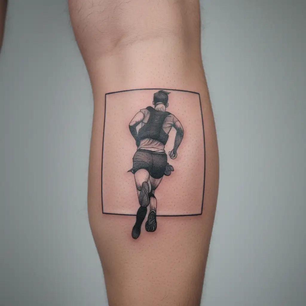 trail runner tattoo design idea