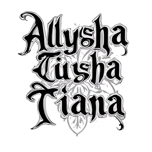 "Alysha Tiana" Two Word Ambigram Generator tattoo design idea