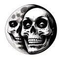 gestured face moons turned in to skulls smile now cry later tattoo ideas  tattoo design idea