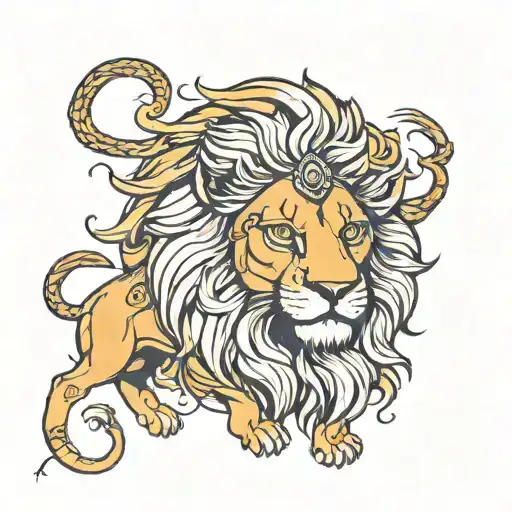 lion leo zodiac sign tattoo design idea
