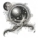 A celestial design featuring constellations and galaxies, symbolizing the vastness of the universe and the infinite possibilities of life tattoo design idea