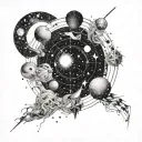 A celestial design featuring constellations and galaxies, symbolizing the vastness of the universe and the infinite possibilities of life tattoo design idea