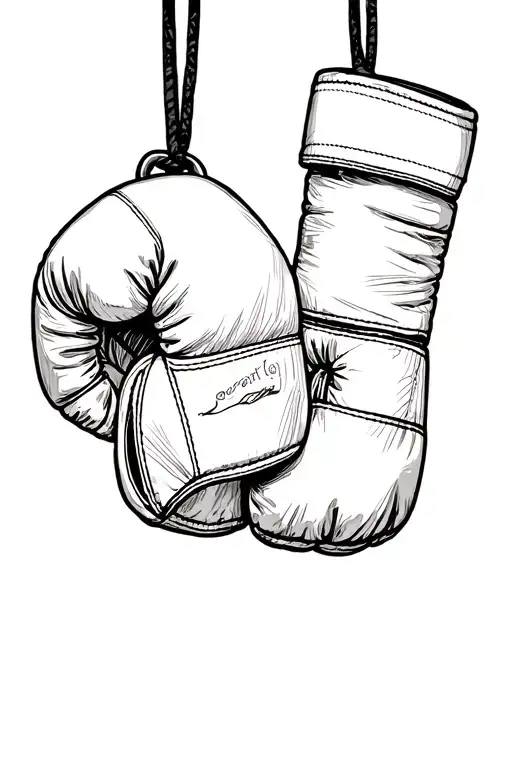 boxing gloves hanging tattoo design idea